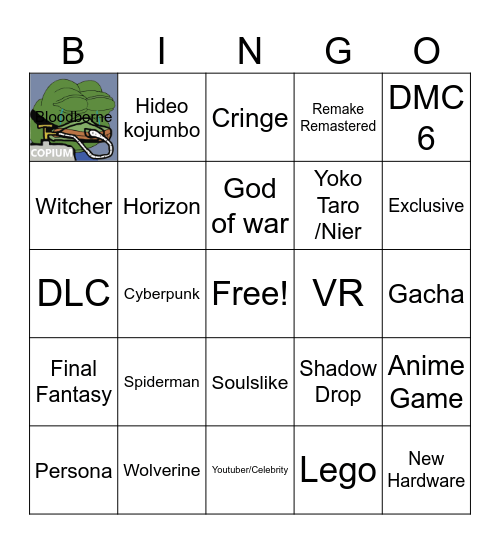 State of Play Bingo Card