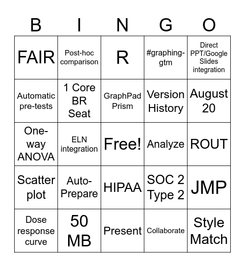 Graphing Bingo! Bingo Card