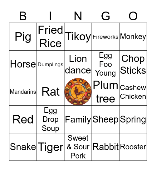 Year of the Rooster Bingo Card
