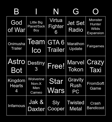 State of Play - 6/2/26 Bingo Card