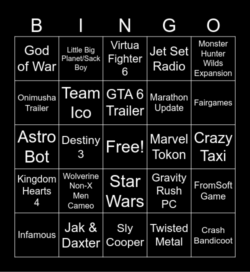 State of Play - 6/2/26 Bingo Card