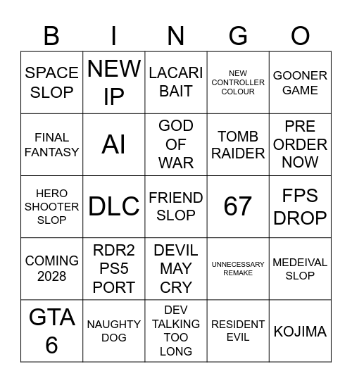 STATE OF PLAY JUNE 2026 Bingo Card