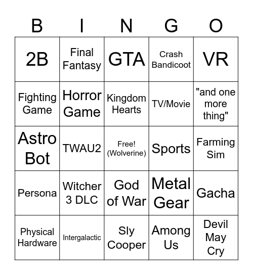 State of Play June 2026 Bingo Card