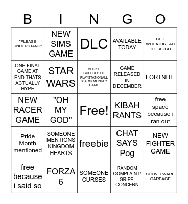 SECRET BINGO Card