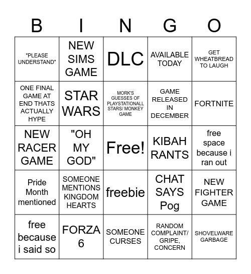 SECRET BINGO Card