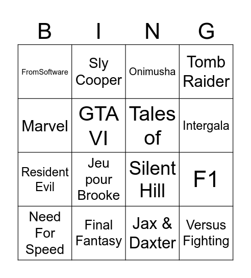 SOP Bingo Card