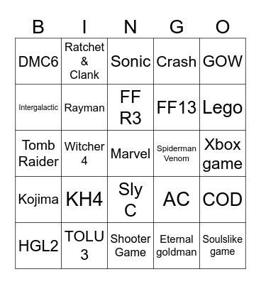 State of Play 2026 Bingo Card