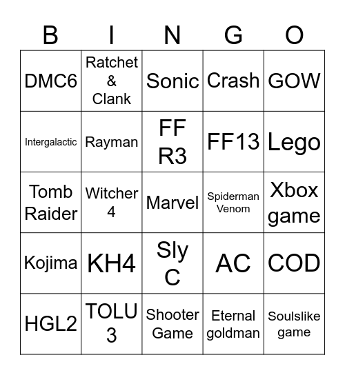 State of Play 2026 Bingo Card