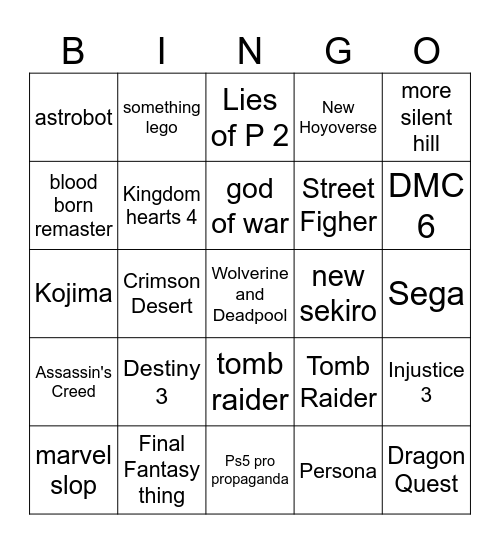 late state if play bingo card Bingo Card