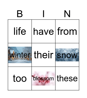 In the spring Bingo Card