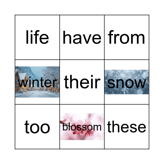 In the spring Bingo Card