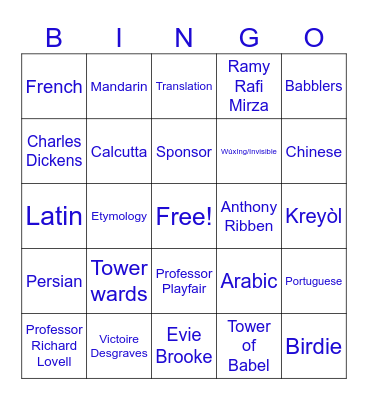 BABEL BINGO! Bingo Card