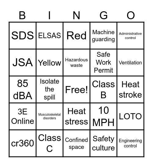 Because We Care Day Bingo Card