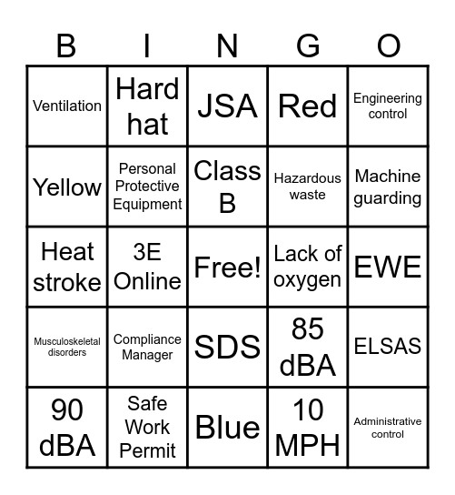 Because We Care Day Bingo Card