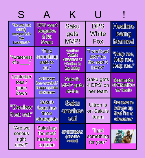Saku's Marvel Bingo Card