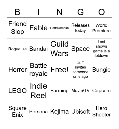 SuMmEr GaMeFeSt Bingo Card