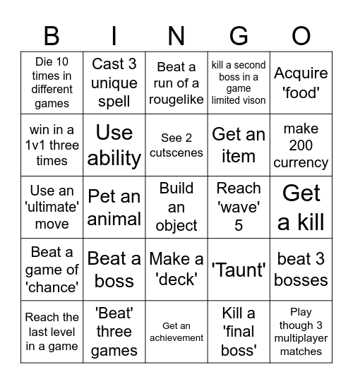 Something Bingo Card