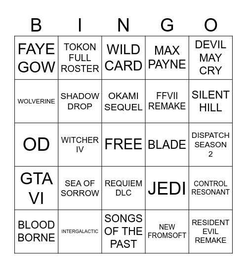 State of Play - June 2026 Bingo Card