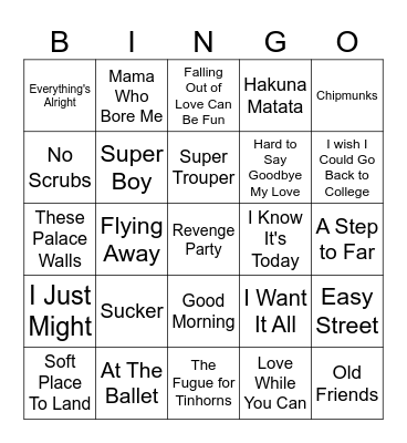 MOSAIC TRIOS 16 BAR Bingo Card