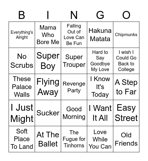 MOSAIC TRIOS 16 BAR Bingo Card