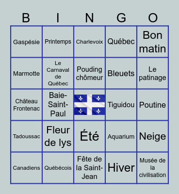 Le Bingo du Québec Bingo Card