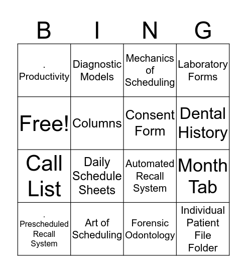 Unit 3 Terms 2 Bingo Card