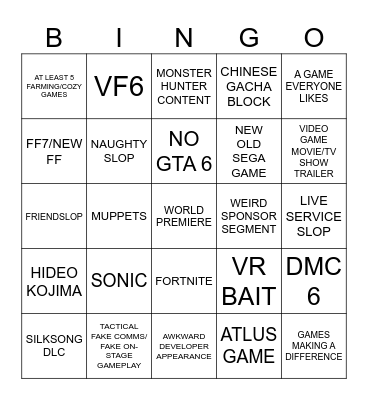 SUMMER Bingo Card