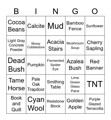 MINECRAFT BINGO 2.0 Bingo Card
