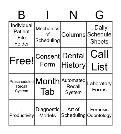 Unit 3 Terms 2 Bingo Card