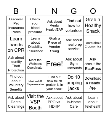 2026 Benefits & Wellbeing Experience Bingo Card