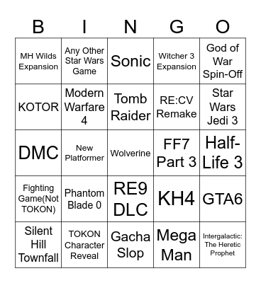 State of Play/Summer Games Fest Bingo Card