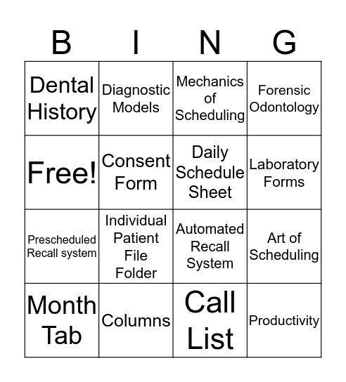 Unit 3 Terms 2 Bingo Card