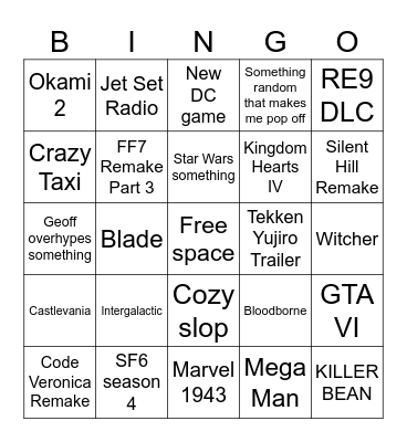 SUMMER GAMES FEST 2026 SAVE US GEOFF KEIGHLEY Bingo Card