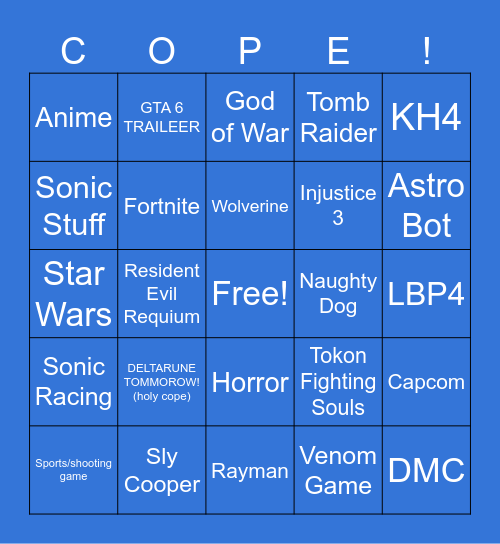 6.2.26 STATE OF PLAY Bingo Card