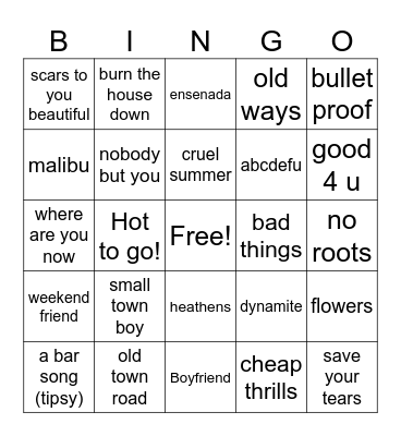 10 years 3 Bingo Card