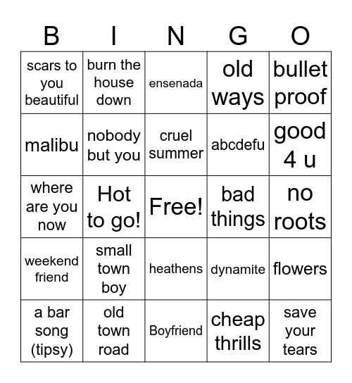 10 years 3 Bingo Card