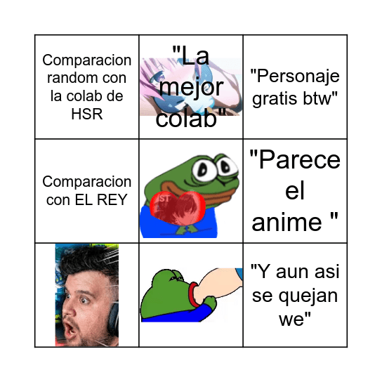 Bingo de la Fake Reaction del gordo Bingo Card