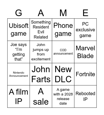 Layla’s SGF Card Bingo Card