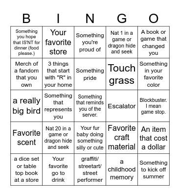 Pride Event Bingo Card