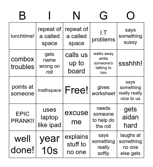 Hennes bingo Card