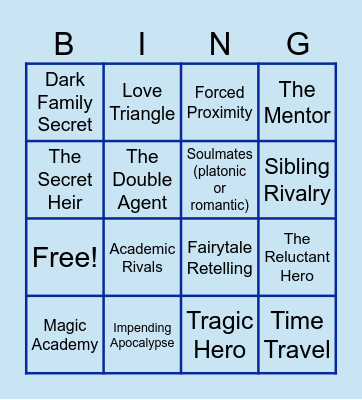 -Trope Bingo- Bingo Card