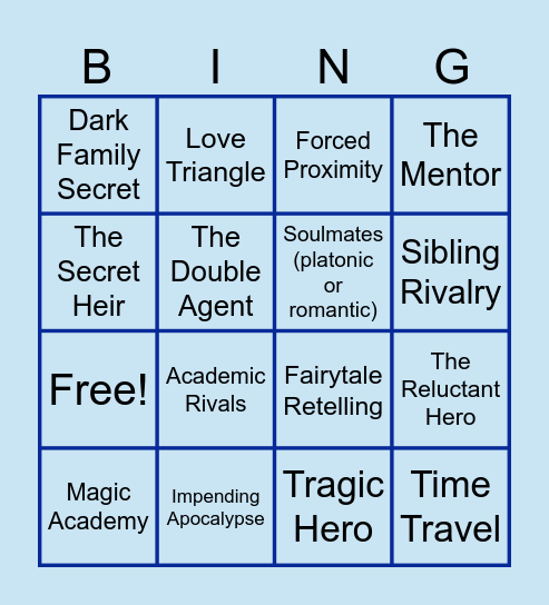 -Trope Bingo- Bingo Card