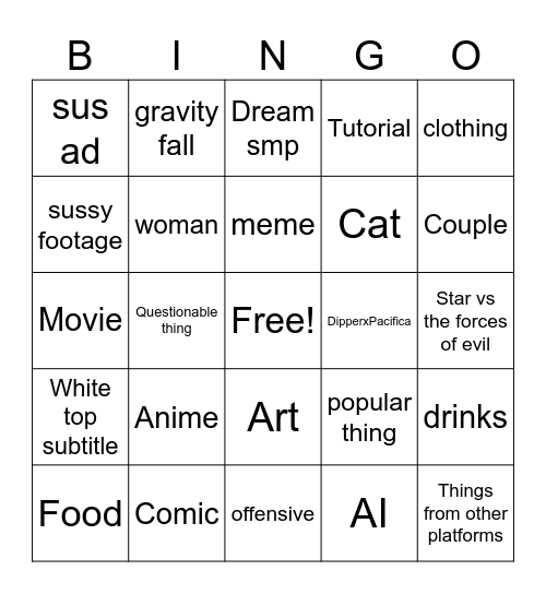 Jakim's Pinterest Bingo Card