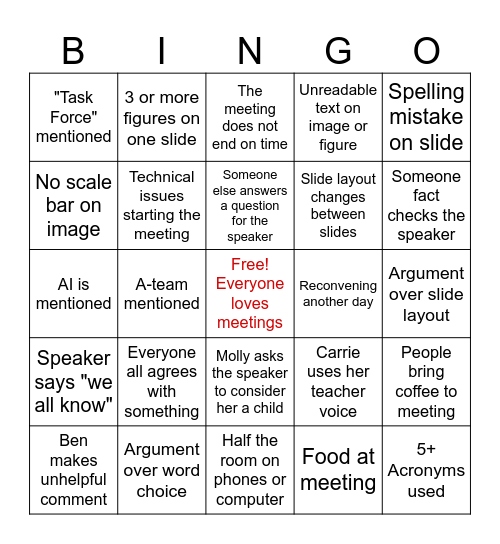 OGS Bingo Card