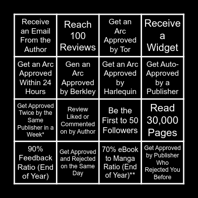 NetGalley Bingo Card