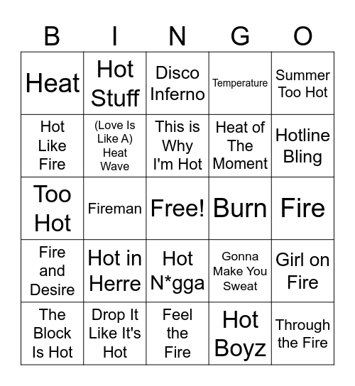 That Heat!! Bingo Card