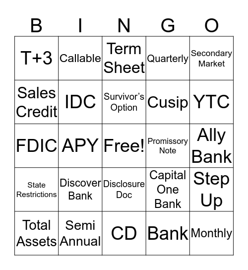 CDs Bingo Card
