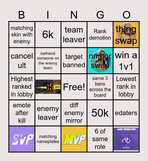 MARVEL RIVALS BINGO Card