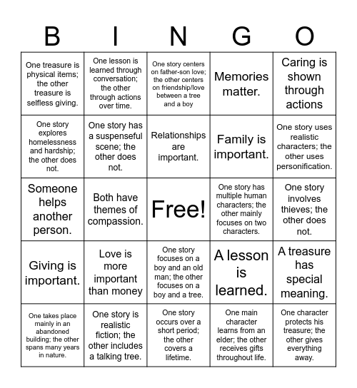 Text to Text Connections Bingo Card