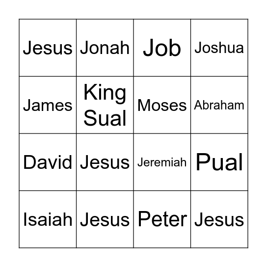 House of Favour Minitry's Bingo Card